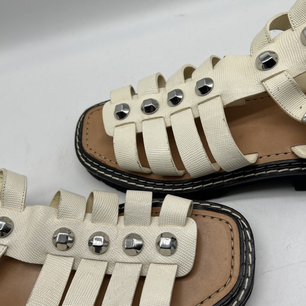 SANDRO Sandals Womens‎ 40 US 8.5 Stud Lizard Leather Gladiator RockChic - Picture 11 of 16